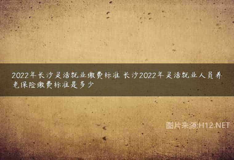 2022年长沙灵活就业缴费标准 长沙2022年灵活就业人员养老保险缴费标准是多少
