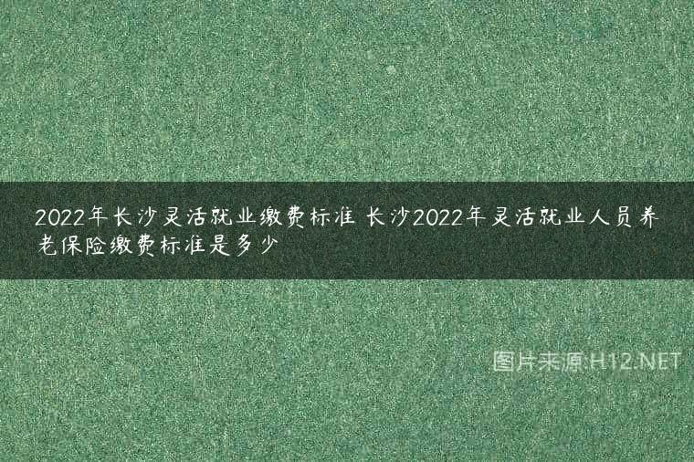 2022年长沙灵活就业缴费标准 长沙2022年灵活就业人员养老保险缴费标准是多少