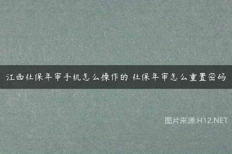 江西社保年审手机怎么操作的 社保年审怎么重置密码