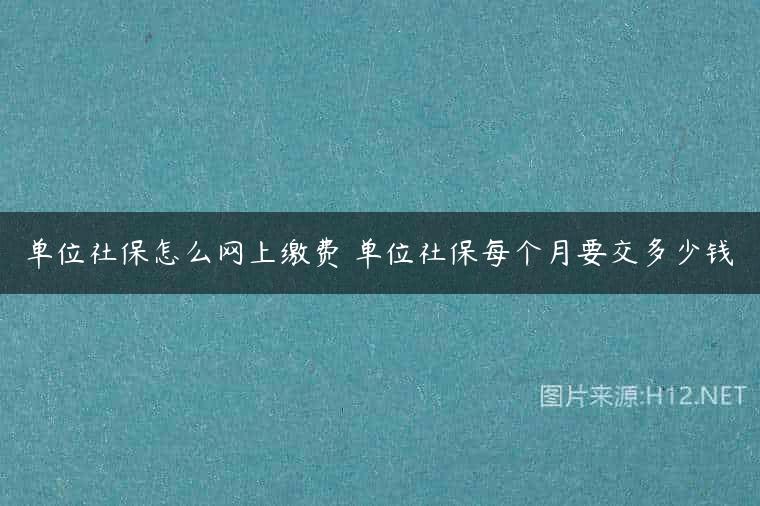单位社保怎么网上缴费 单位社保每个月要交多少钱