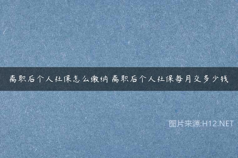 离职后个人社保怎么缴纳 离职后个人社保每月交多少钱