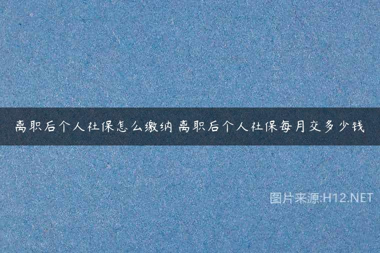 离职后个人社保怎么缴纳 离职后个人社保每月交多少钱