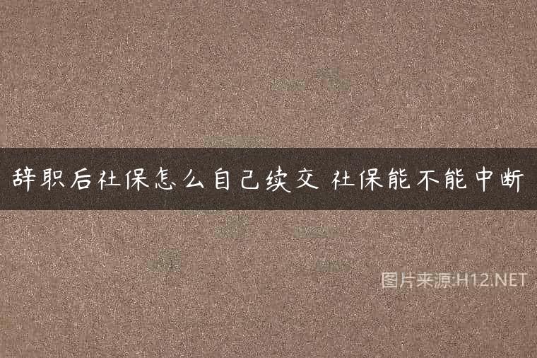 辞职后社保怎么自己续交 社保能不能中断