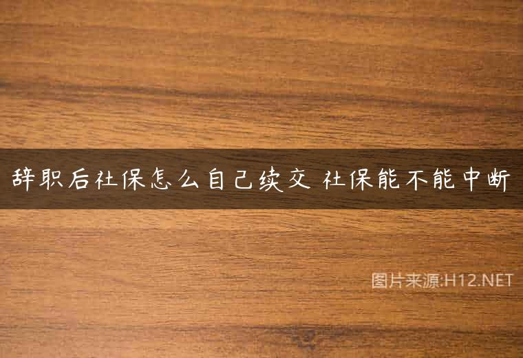 辞职后社保怎么自己续交 社保能不能中断