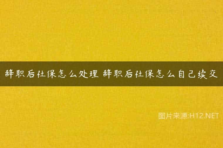 辞职后社保怎么处理 辞职后社保怎么自己续交