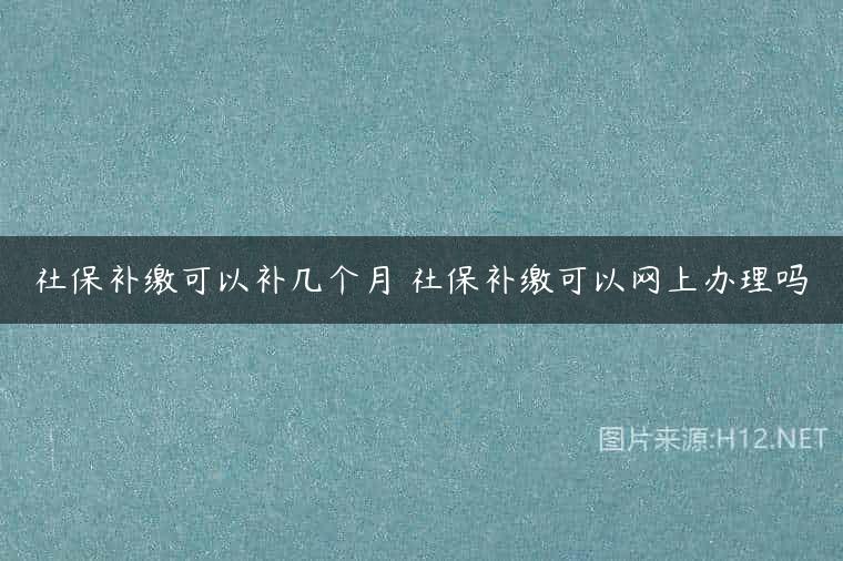 社保补缴可以补几个月 社保补缴可以网上办理吗