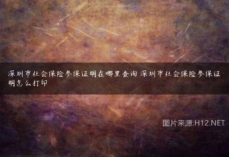 深圳市社会保险参保证明在哪里查询 深圳市社会保险参保证明怎么打印