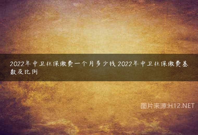 2022年中卫社保缴费一个月多少钱 2022年中卫社保缴费基数及比例