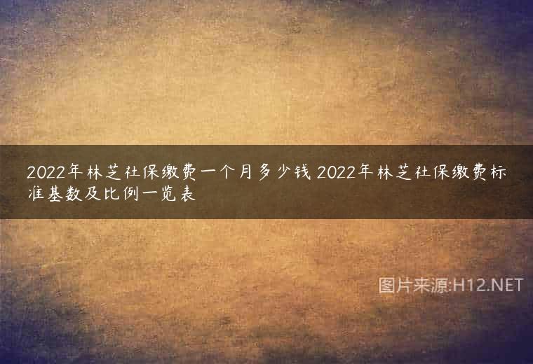 2022年林芝社保缴费一个月多少钱 2022年林芝社保缴费标准基数及比例一览表
