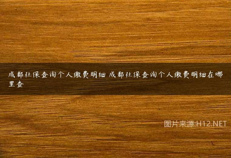 成都社保查询个人缴费明细 成都社保查询个人缴费明细在哪里查