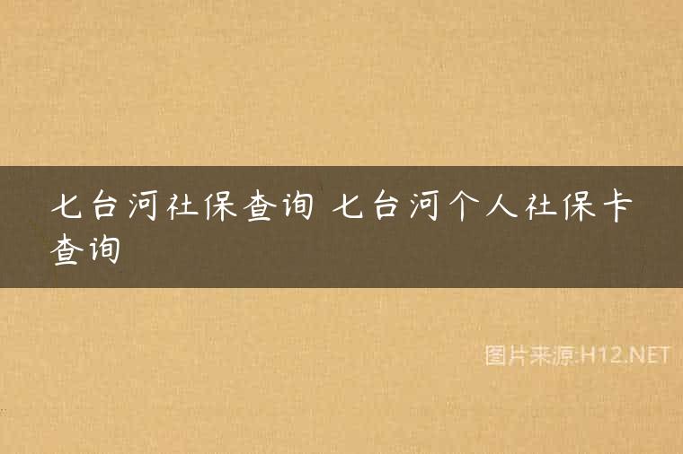 七台河社保查询 七台河个人社保卡查询