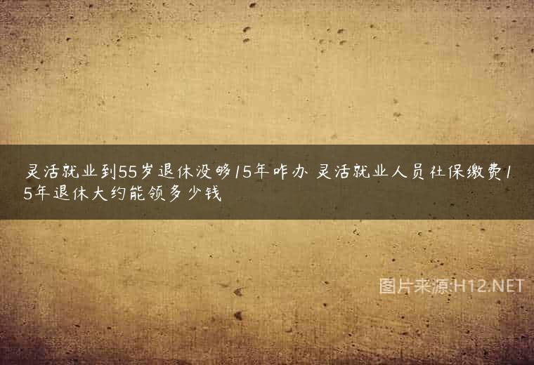 灵活就业到55岁退休没够15年咋办 灵活就业人员社保缴费15年退休大约能领多少钱