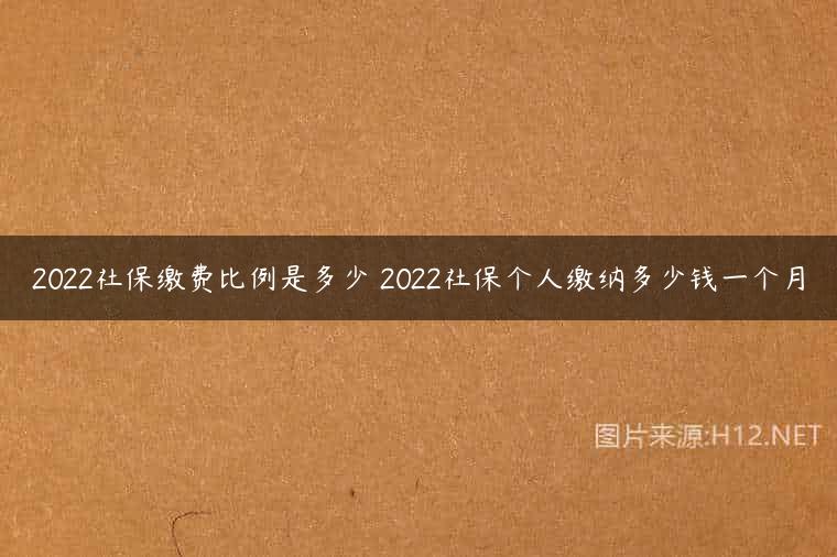 2022社保缴费比例是多少 2022社保个人缴纳多少钱一个月