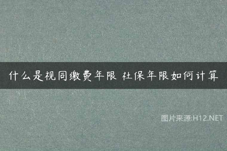 什么是视同缴费年限 社保年限如何计算