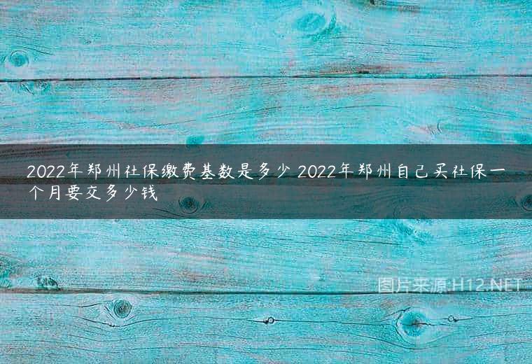 2022年郑州社保缴费基数是多少 2022年郑州自己买社保一个月要交多少钱