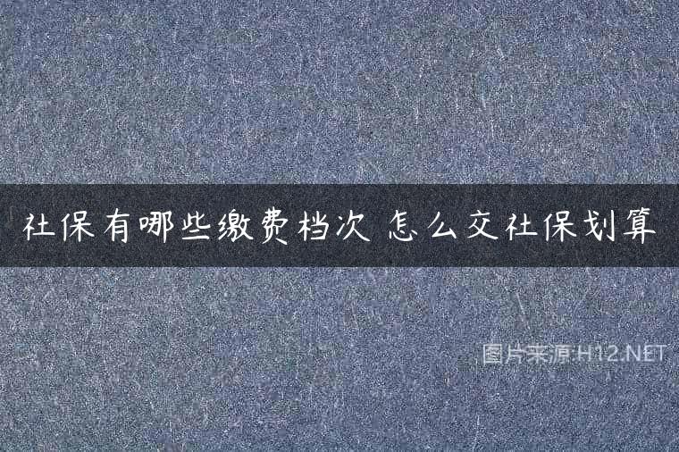 社保有哪些缴费档次 怎么交社保划算