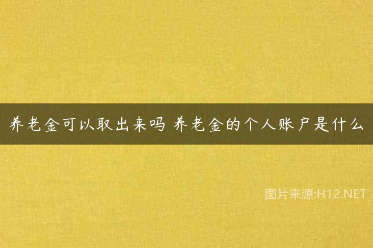 养老金可以取出来吗 养老金的个人账户是什么