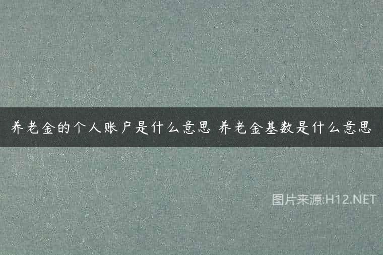 养老金的个人账户是什么意思 养老金基数是什么意思