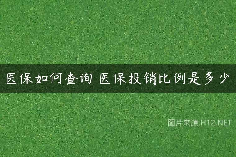 医保如何查询 医保报销比例是多少