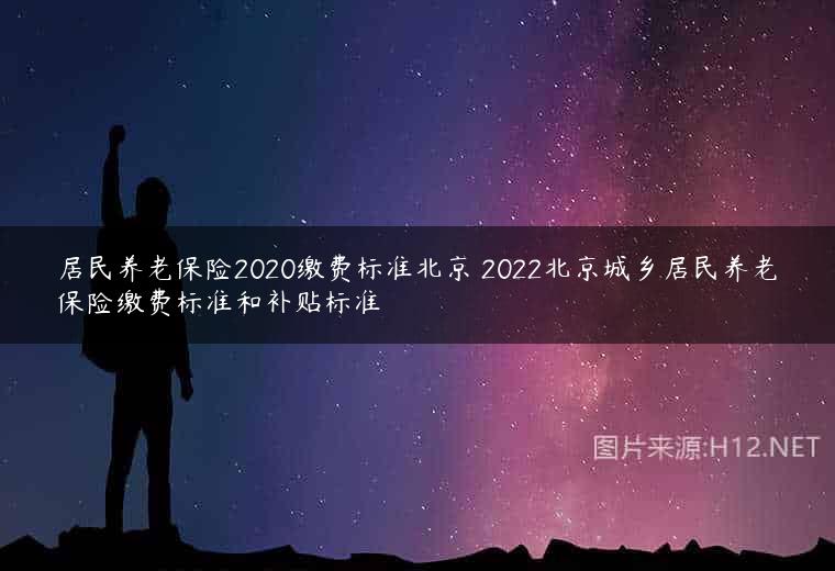 居民养老保险2020缴费标准北京 2022北京城乡居民养老保险缴费标准和补贴标准