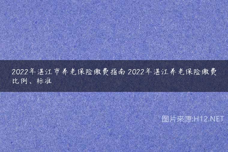 2022年湛江市养老保险缴费指南 2022年湛江养老保险缴费比例、标准