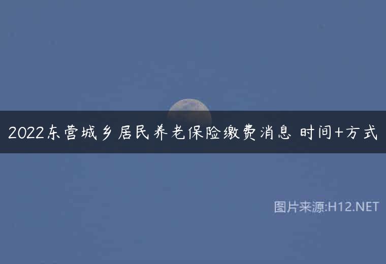 2022东营城乡居民养老保险缴费消息 时间+方式