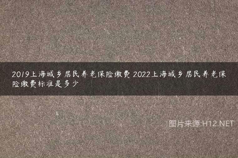 2019上海城乡居民养老保险缴费 2022上海城乡居民养老保险缴费标准是多少