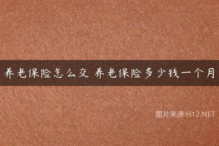 养老保险怎么交 养老保险多少钱一个月