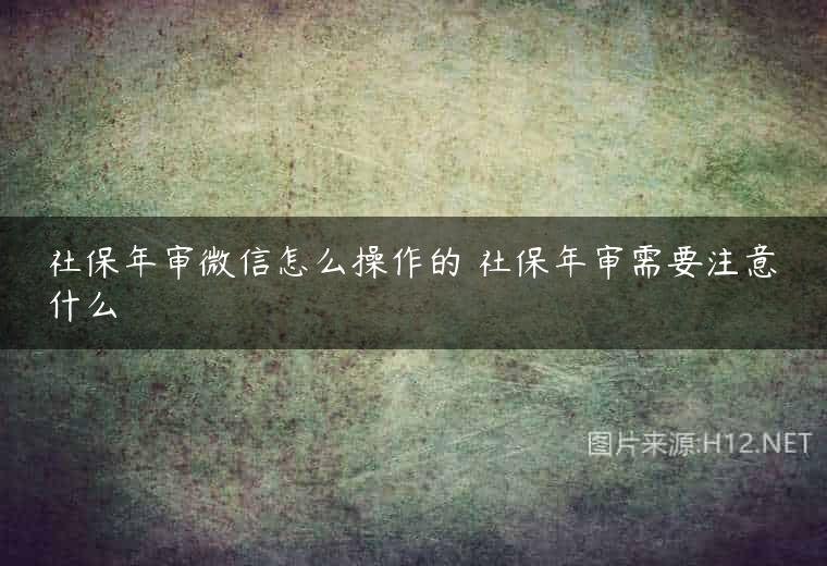 社保年审微信怎么操作的 社保年审需要注意什么