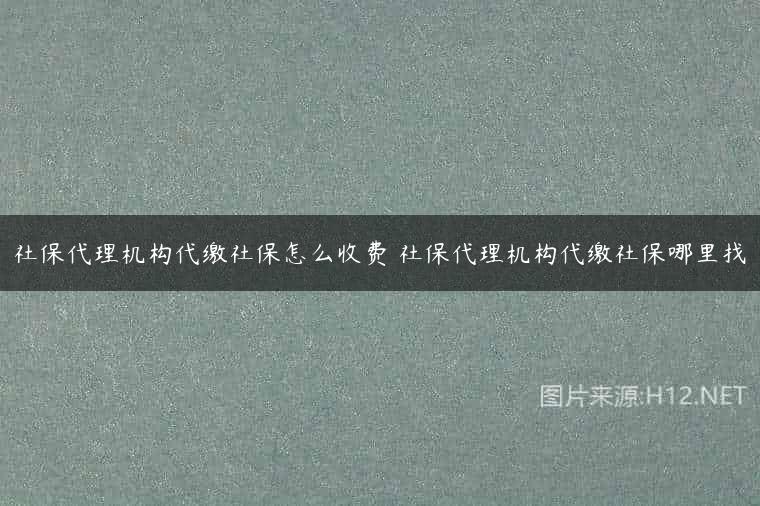 社保代理机构代缴社保怎么收费 社保代理机构代缴社保哪里找