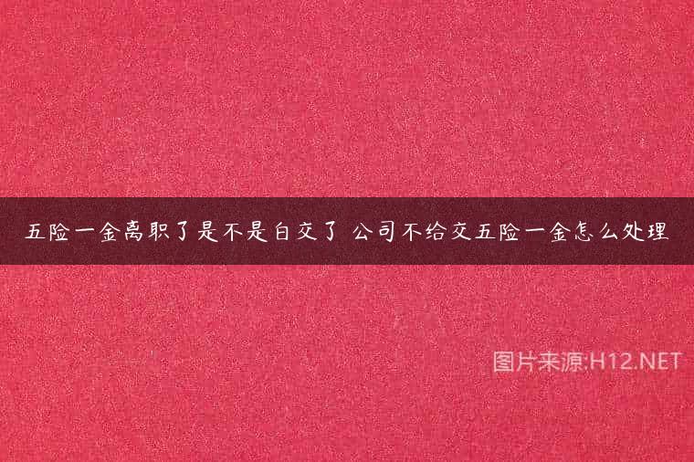 五险一金离职了是不是白交了 公司不给交五险一金怎么处理