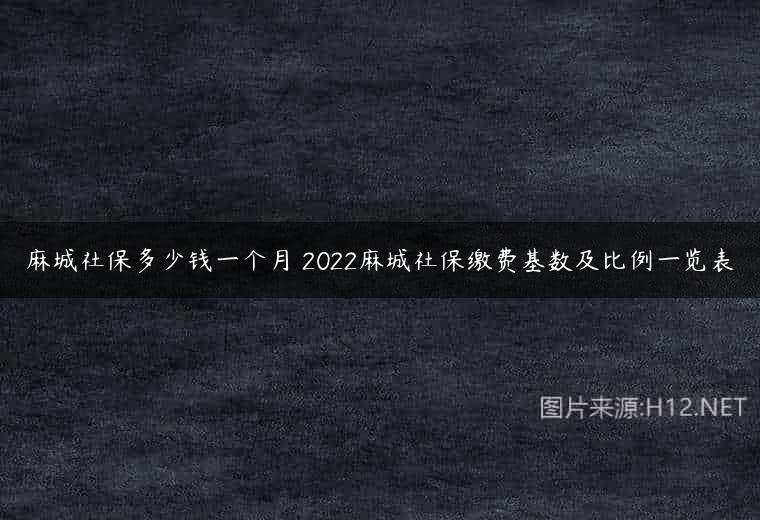 麻城社保多少钱一个月 2022麻城社保缴费基数及比例一览表