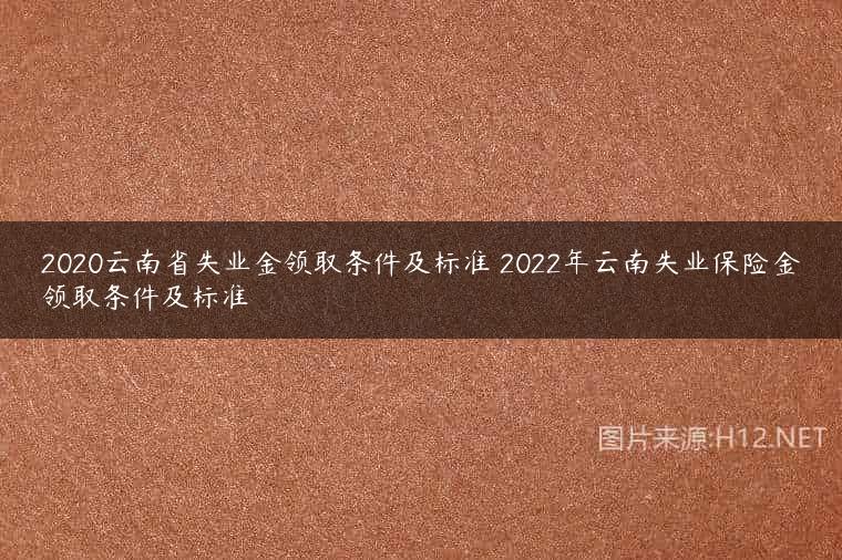 2020云南省失业金领取条件及标准 2022年云南失业保险金领取条件及标准