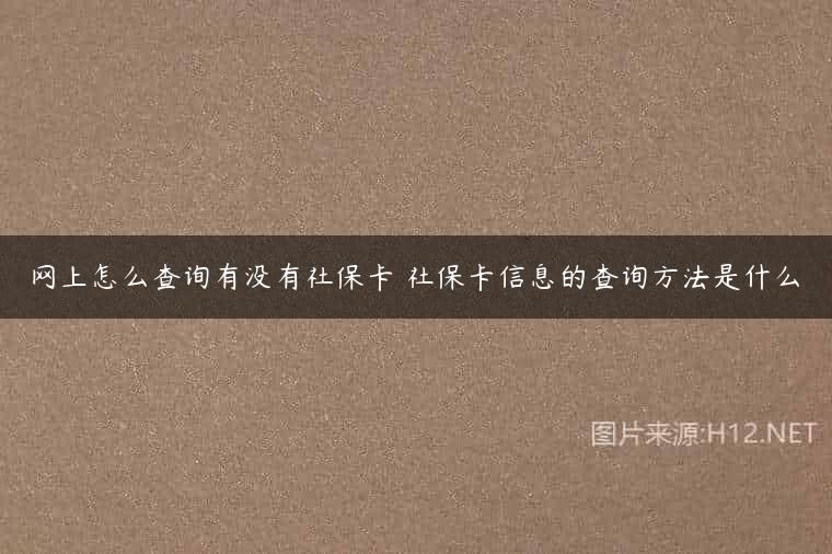 网上怎么查询有没有社保卡 社保卡信息的查询方法是什么