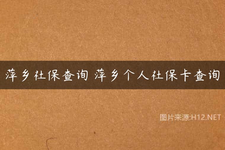 萍乡社保查询 萍乡个人社保卡查询