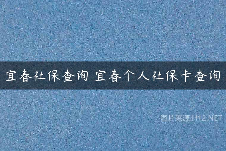宜春社保查询 宜春个人社保卡查询