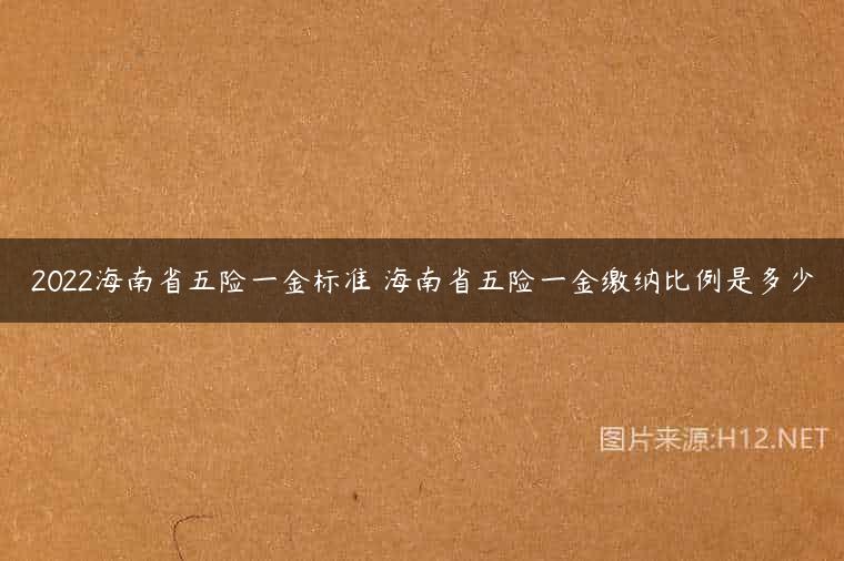 2022海南省五险一金标准 海南省五险一金缴纳比例是多少