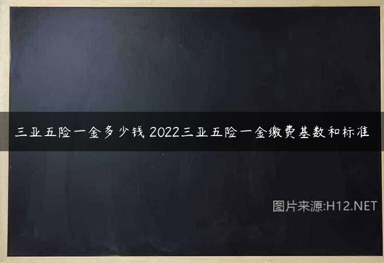 三亚五险一金多少钱 2022三亚五险一金缴费基数和标准