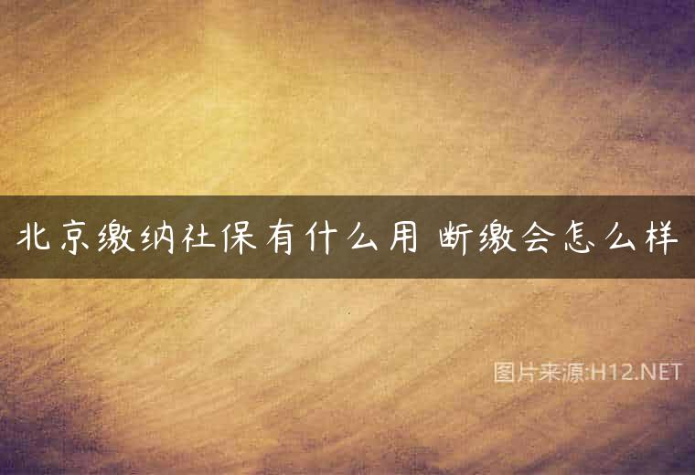北京缴纳社保有什么用 断缴会怎么样