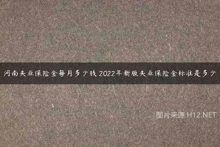 河南失业保险金每月多少钱 2022年新版失业保险金标准是多少