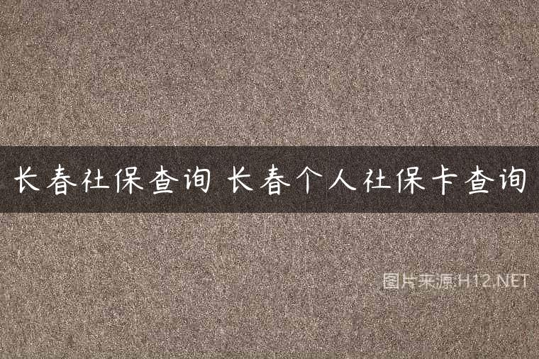 长春社保查询 长春个人社保卡查询