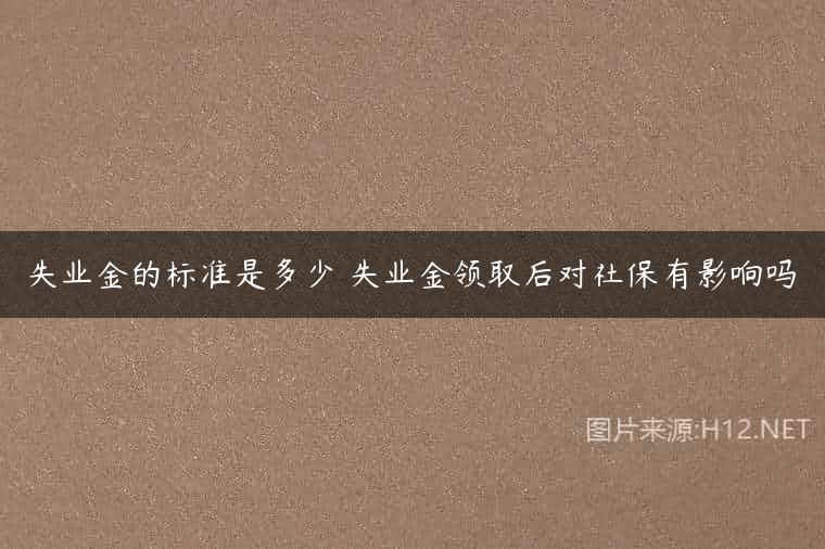 失业金的标准是多少 失业金领取后对社保有影响吗