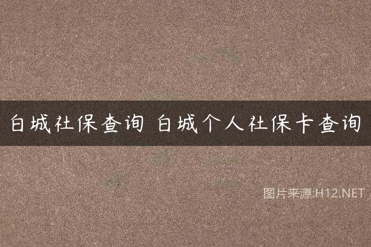 白城社保查询 白城个人社保卡查询