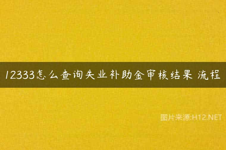 12333怎么查询失业补助金审核结果 流程