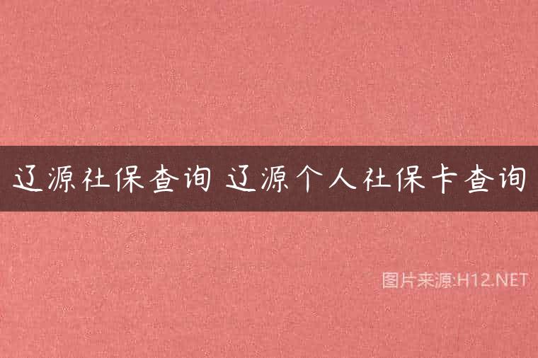 辽源社保查询 辽源个人社保卡查询