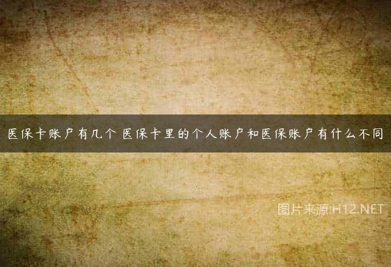 医保卡账户有几个 医保卡里的个人账户和医保账户有什么不同