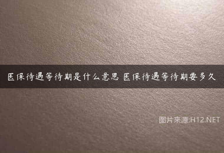 医保待遇等待期是什么意思 医保待遇等待期要多久