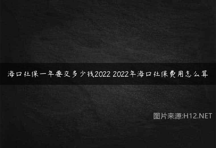 海口社保一年要交多少钱2022 2022年海口社保费用怎么算
