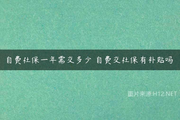 自费社保一年需交多少 自费交社保有补贴吗