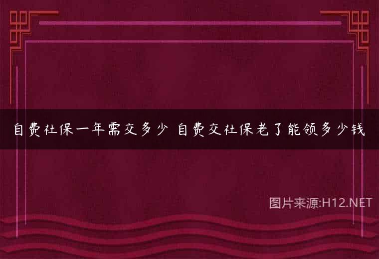 自费社保一年需交多少 自费交社保老了能领多少钱